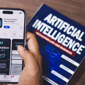 webpage of ai chatbot a prototype ai smith open chatbot is seen on the website of openai on a apple smartphone examples capabilities and limitations are shown