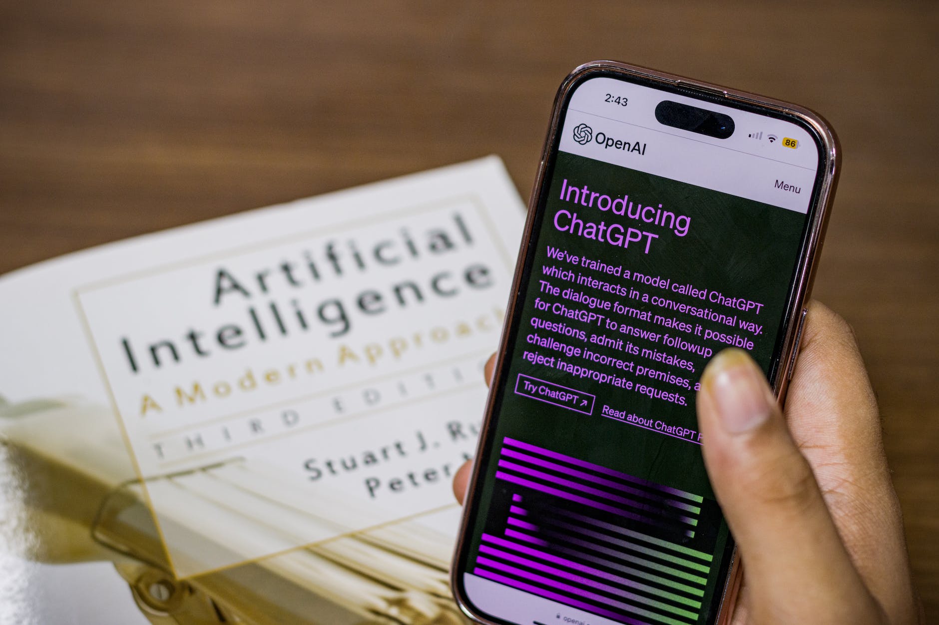 webpage of chatgpt a prototype ai chatbot is seen on the website of openai on iphone or smartphone