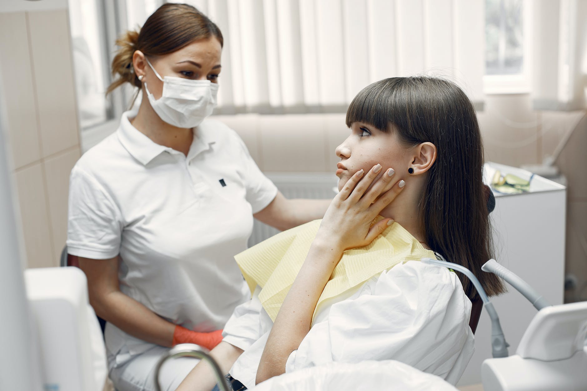 a woman having a toothache